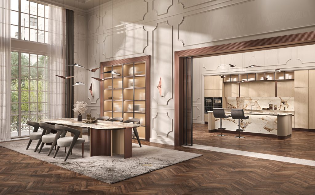 BizzottoItalia-contemporary-bespoke-project-Umami-kitchen-metal-doors-made-in-Italy