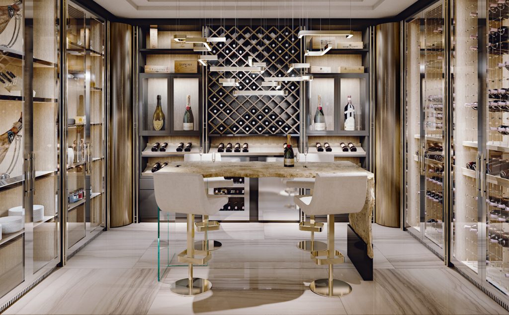 BizzottoItalia-luxury-new-classic-tailor-made-natural-wood-flamme-effects-wine-room-made-in-italy-Salone-del-Mobile-Milan